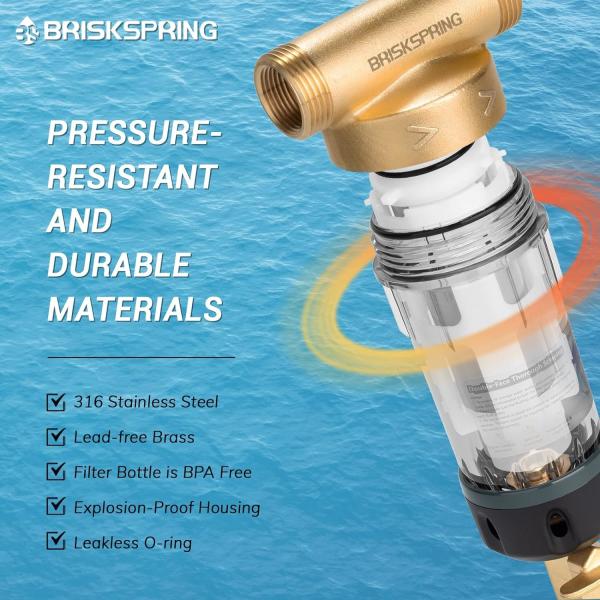 Premium Reusable Backwash Sediment Filter with Dual-Sided Scraping for Deep Cleaning and Whole-House Protection