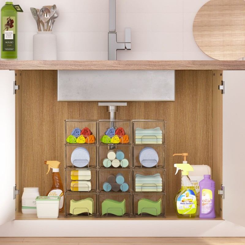 Hot Selling Transparent PET Pull Out Solid Cosmetic Organizer Stackable Cosmetic Lipstick Storage Box