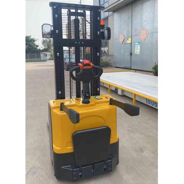 3meters 1.5tons 24V/80Ah Full electric platform stacker with side wheels and stop buttons for distribution centers use