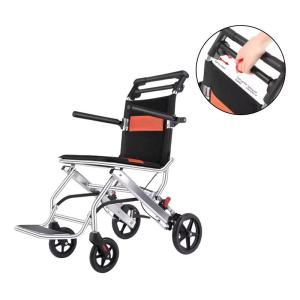 Quality Airplane use Foldable manual light weight travel transport wheelchair for sale