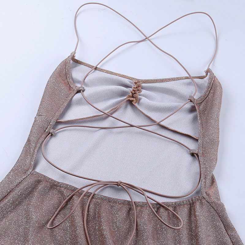 Irregular Ruffled Silk Sexy Women Dresses Sleeveless Suspender