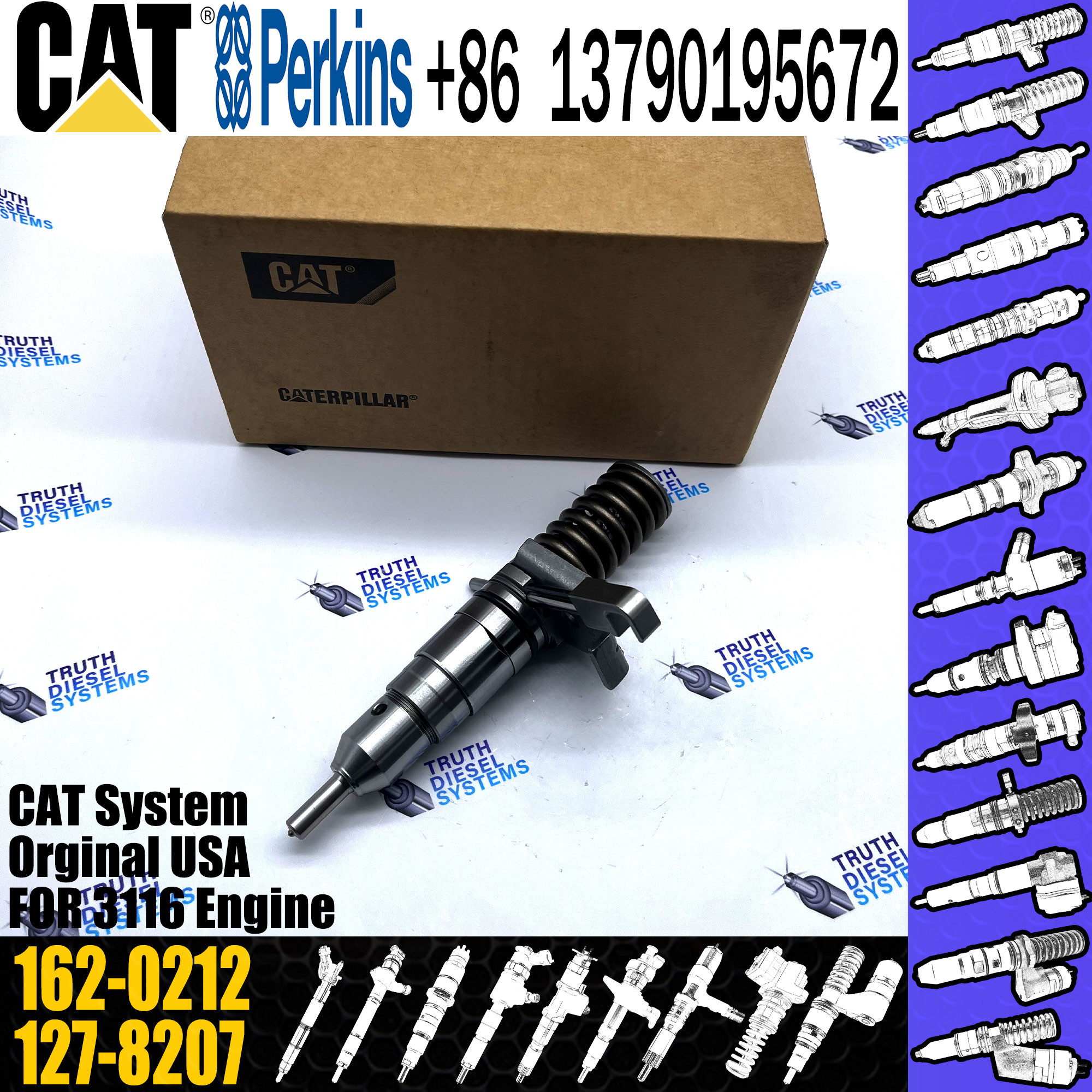 Diesel Fuel Injector Assembly 127-8216 127-8218 127-8222 127-8228 162-0212 7E8727 for CAT 3116