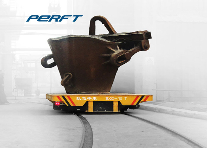 electric flat ladle transfer car with lifting table for industry material handling