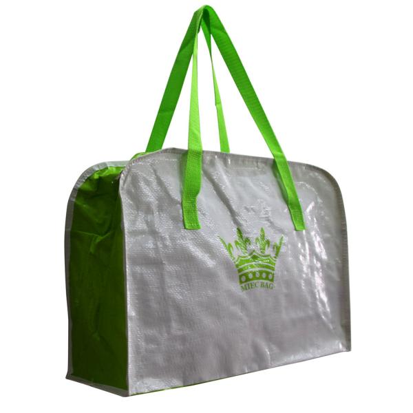 PP Woven Shopping Bags Tape Handle zippe closure 100% polypropylene