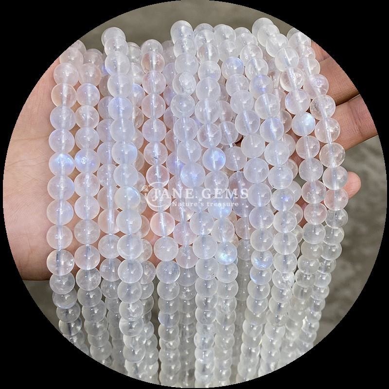 Natural Gemstone With Round Cut Moonstone Fluorite Ocean Jasper Loose Strands Beads For DIY Jewelry