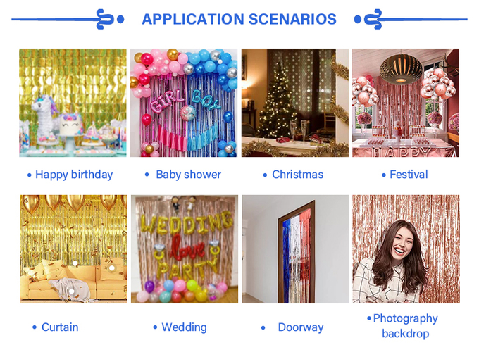 Glitter Foil Curtain for Easy Maintenance - Rain Curtain Design 2