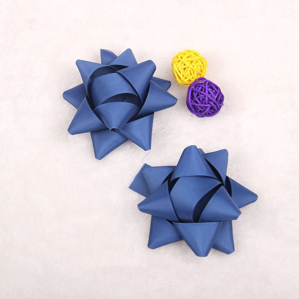 Satin Pull Bow Ribbon Star Gift Wrapping Decoration Pre Made Solid Blue Color
