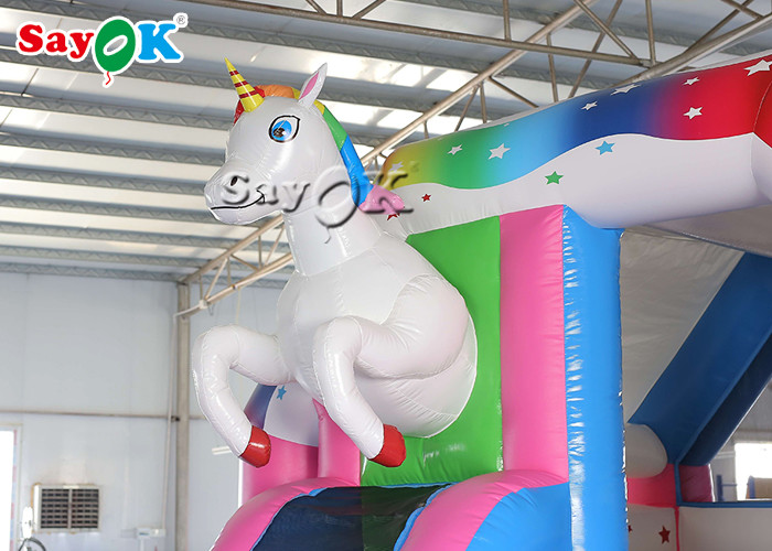 4.9x3.9x3.3 Pink Unicorn Inflatable Bounce Jumping House For Child