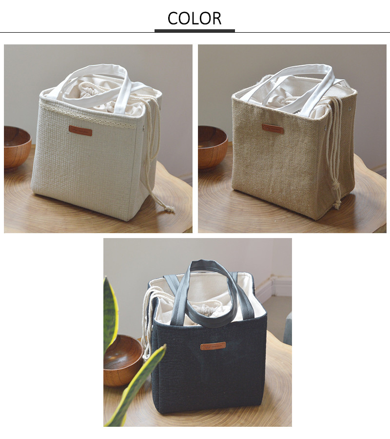 Outdoor H24Cm Waxed Canvas Insulated Lunch Cooler Bags