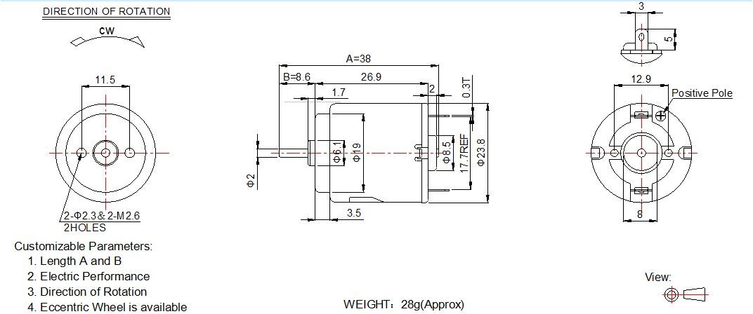 Carbon Brush Mini 12 Volt Electric Motors 3v 6v 12v RC 260 For Electric Toys