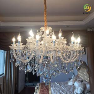 China Luxury Crystal Candle Lamps Chandeliers Villa Hall E14 on sale