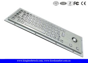 Quality Ruggedized Panel Mount Metal Keyboard With Trackball / Stainless Steel Keyboard for sale