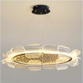 Golden And Clear Modern Acrylic Ceiling Light High Brightness