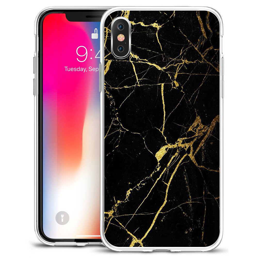 Geometric Marble Phone Case Water Color Light Weight For Iphone XS