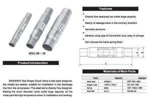 Quality SRG-06 Refrigeration Brass Check Valve Ball Single Check Valves for sale