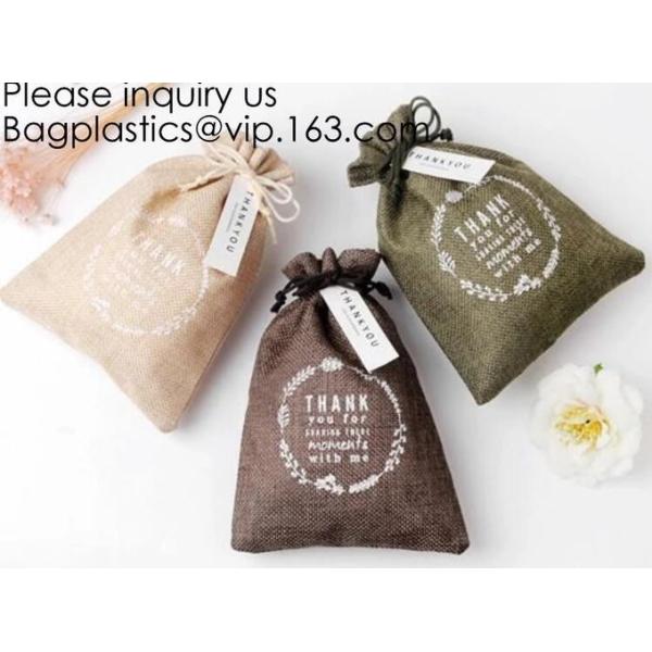 Assorted Colors Burlap Gift Bags with Double Jute Drawstrings Candy Sack Pouch Halloween Treat Gift Bags with Different