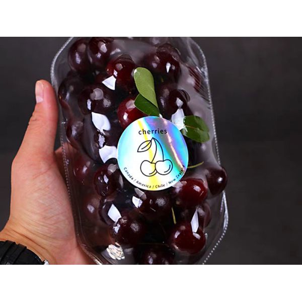 Holographic Fruit Food Packaging Sticker Label Cherry Grape Banana Fruit