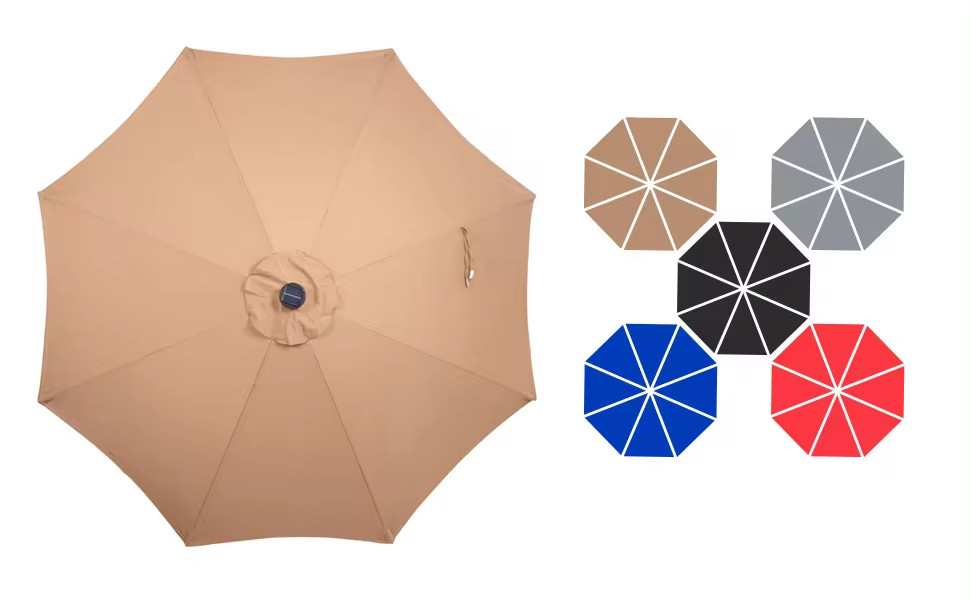 Round Sunshade Center Pillar Courtyard Beach Dome Umbrella with Custom Printed Logo