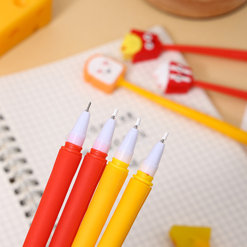 Cute Kawaii Pen Accessories For Girl Animal Fruit Shaped Stress Relief Supplies Gel Ink Pens With Replacement Refills For Kids Students School Office