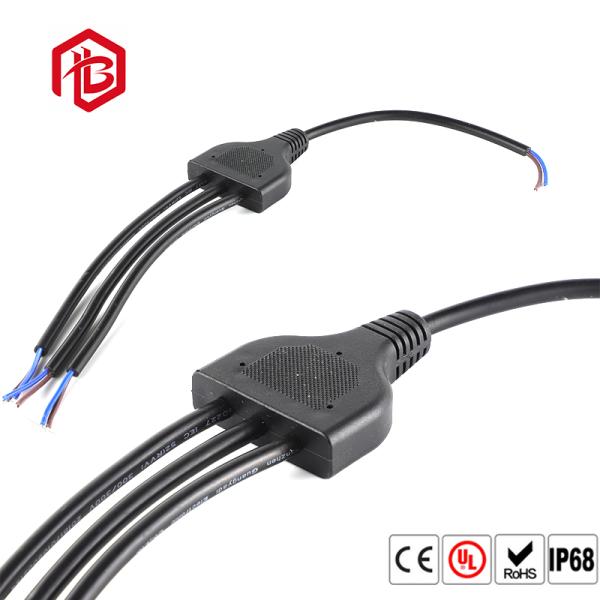 LED Lighting Y Type 3 Pin Waterproof Cable Splitter Connector Female / Male Circular
