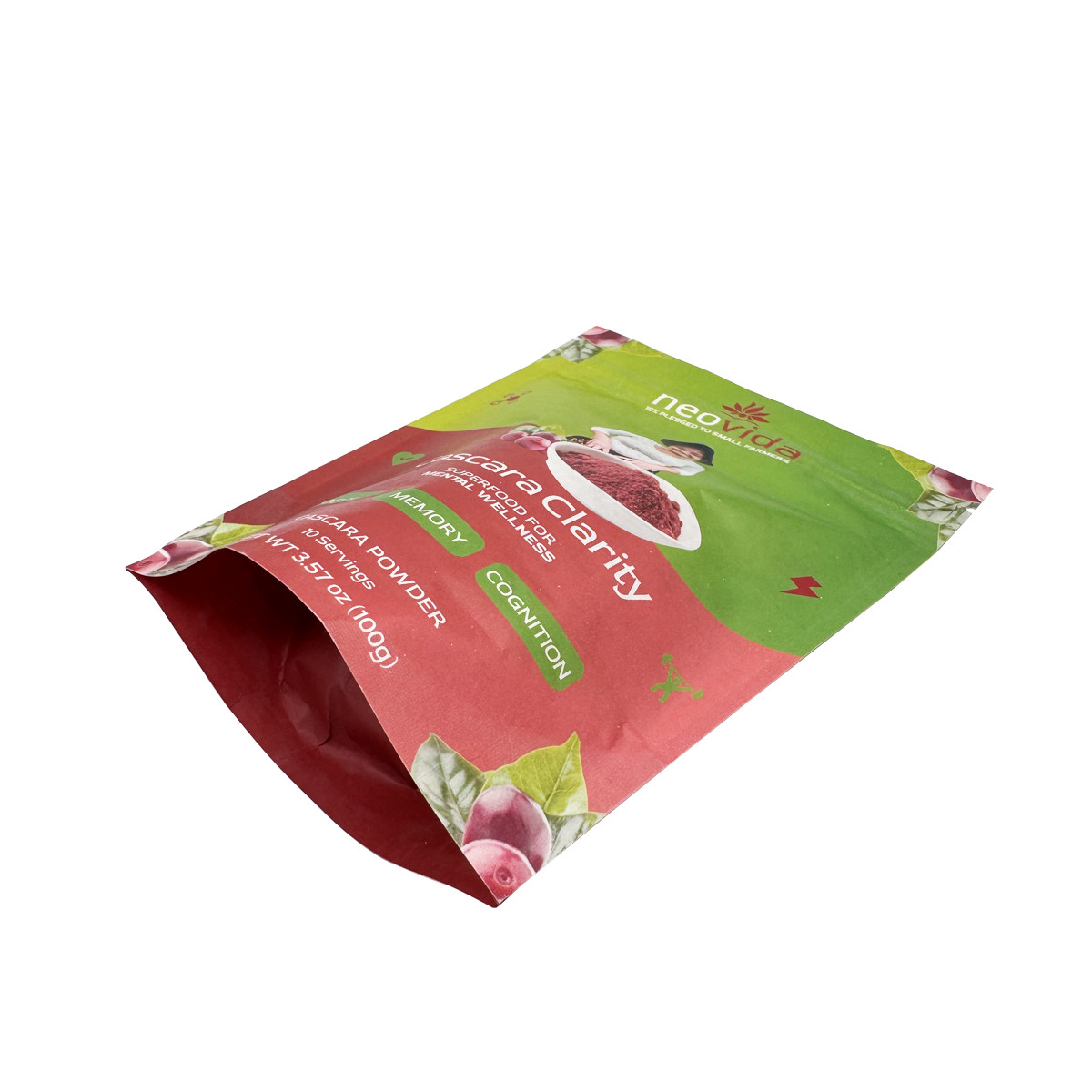 PBAT PLA Kraft 100% Compostable Stand Up Pouches With Zipper For Dry Food Powder Packaging