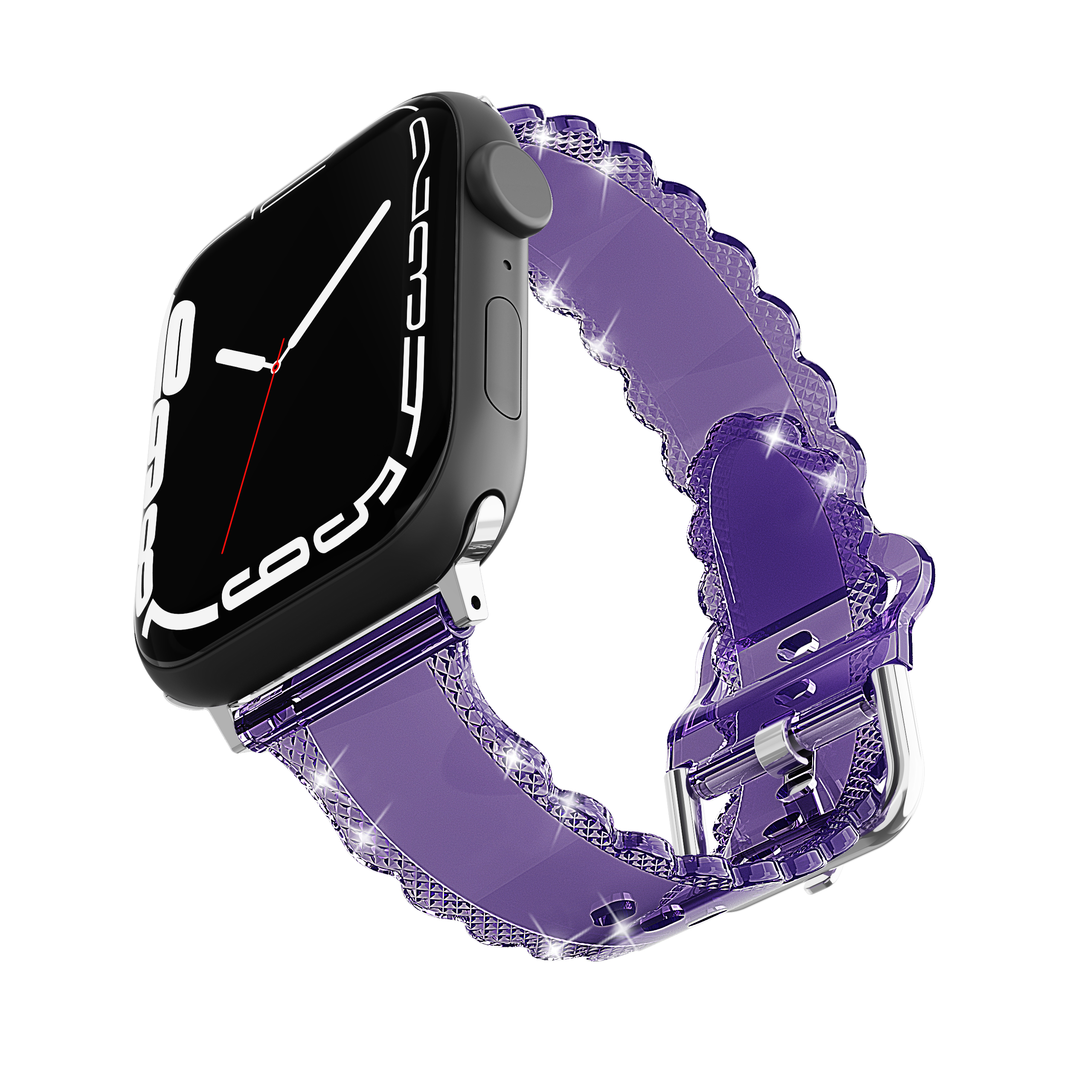Popular Luxury Style for Apple Watch 45mm Clear Glitter Lace Diamond Replacement Band