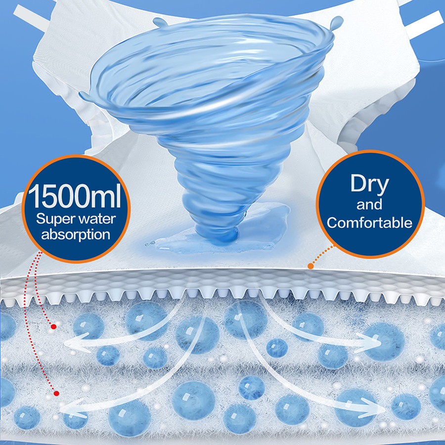 Printed SNUGRACE Deodorizing Chip Adult Diapers 70-250g Thick Diaper for Women Printed