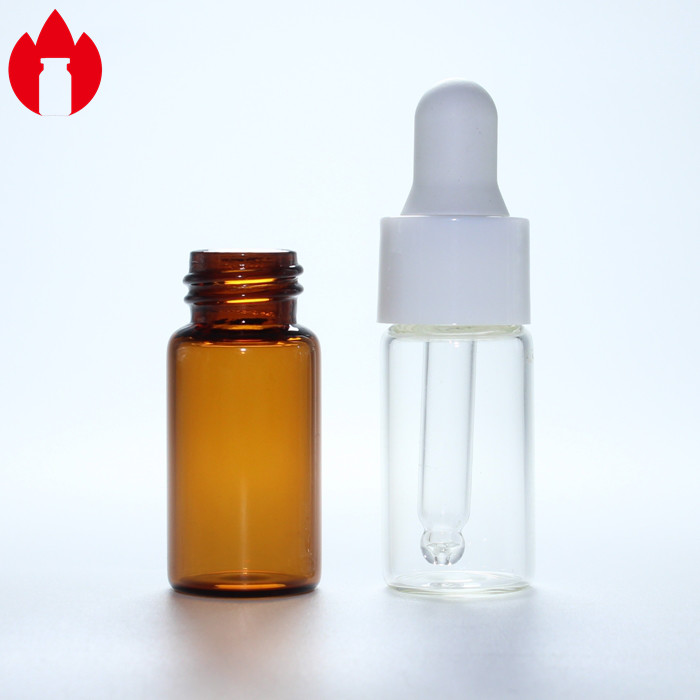 3ml Clear Or Amber Screw Glass Vial With Dropper Cap