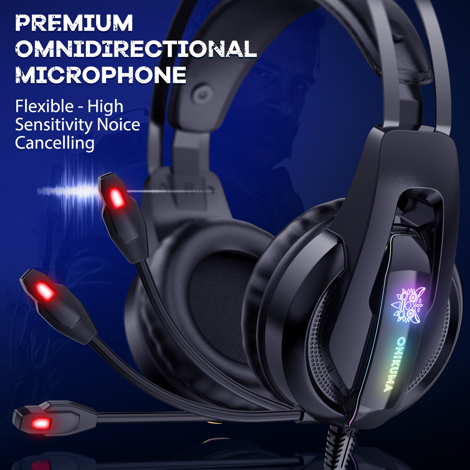 Onikuma K16 100mA DC5V 117dB Gaming Headphones with Mic