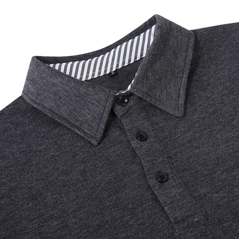 Custom Printed Long Sleeve Polo Shirts 100% Cotton for Men's Polo Customized Labels