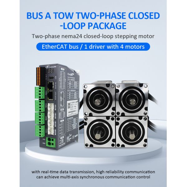 Lichuan 4-Axis DC Closed Loop Stepper Motor Drivers Kit 4.5N.m 2Phase Nema24 DC24V~50V 4.0/4.5/5.0/5.8A 1000PPR