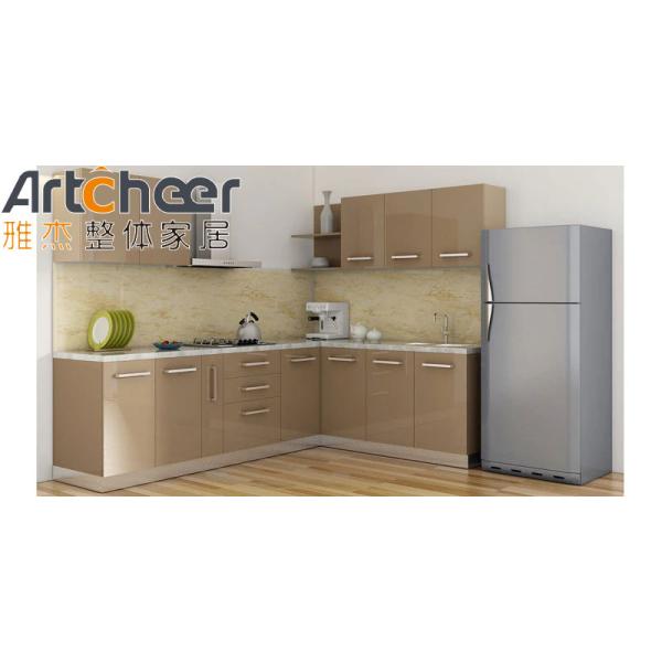 Modern White Gloss Lacquer Finish L Shape Kitchen Cabinet with Customized Size and Durable Plywood Carcase