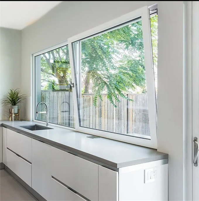 Bedroom Aluminum Double Glazed Soundproof Casement Windows for Hanging Curtains Design