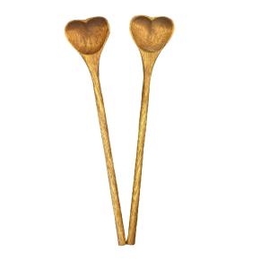 Quality wooden heart shaped salad spoon for sale