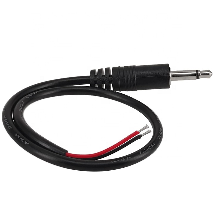 3.5mm 2 Poles TS Audio Mono Jack Male Plug to Bare Wires Open End Cable