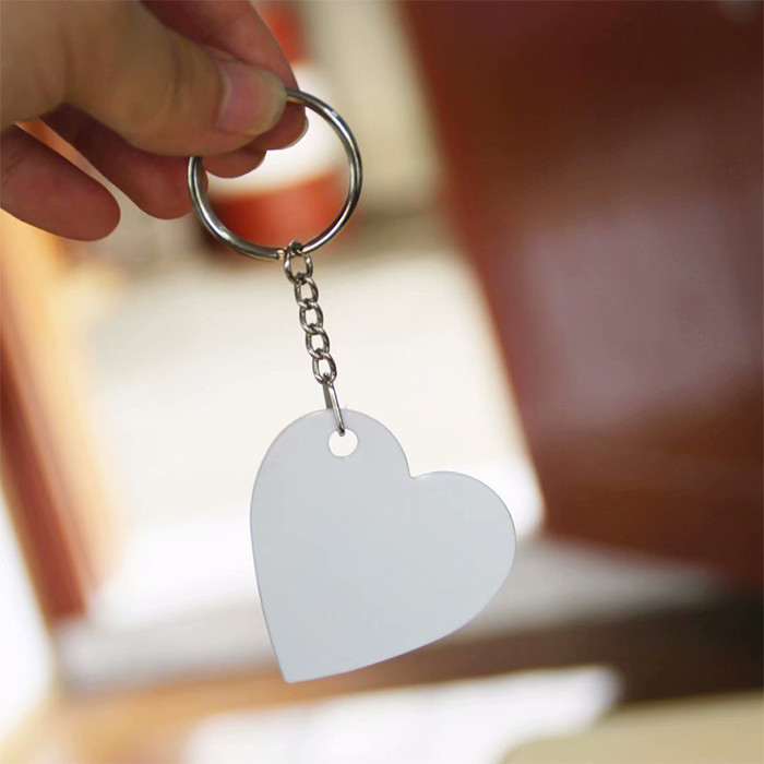 Custom Logo Double Sided Blank Sublimation Plastic Keychain For Sublimation Printing