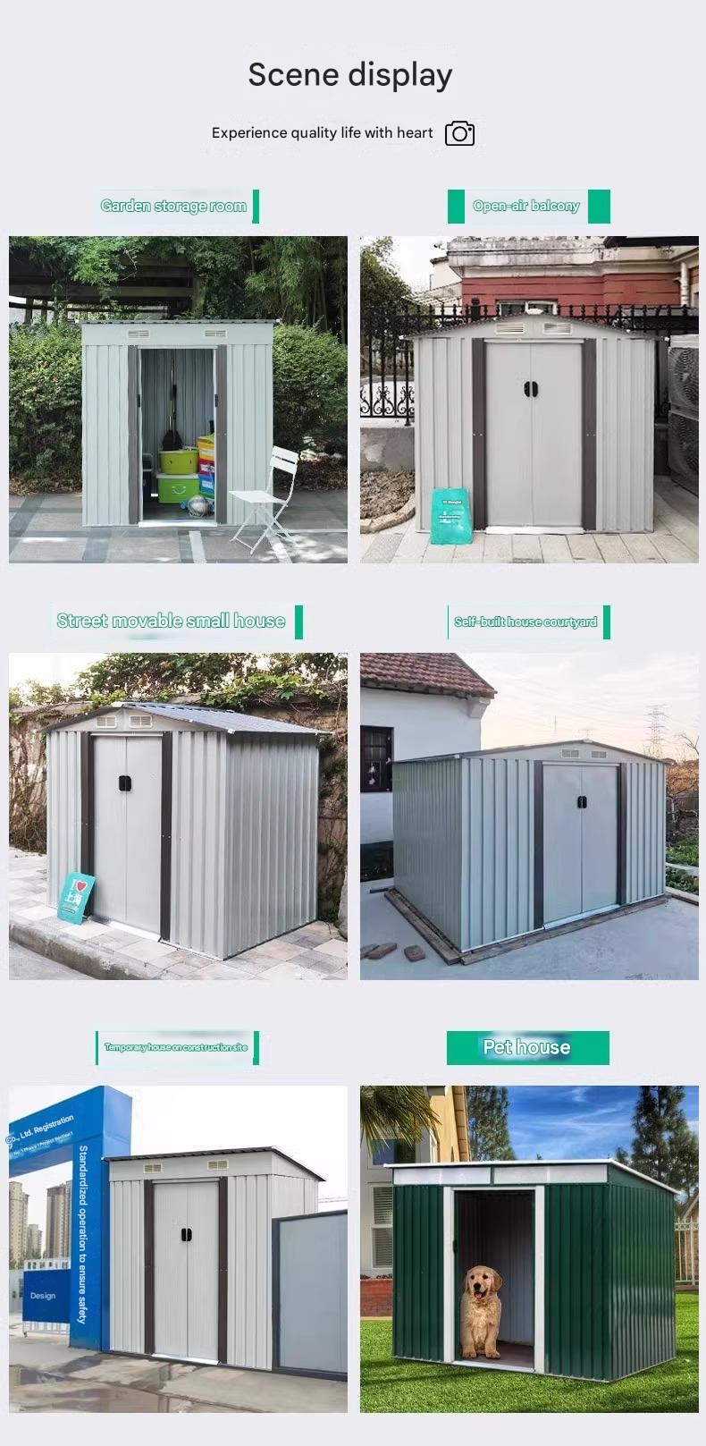 Roof Composite House for Steel Structure Outdoor Storage Room within Postmodern Design Style