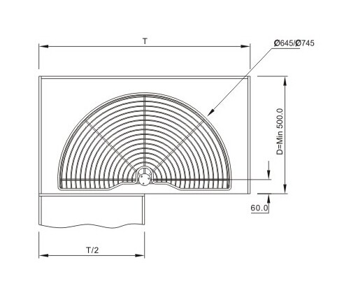 B022 Kitchen basket corner units:180°Revolve Basket(strength style)