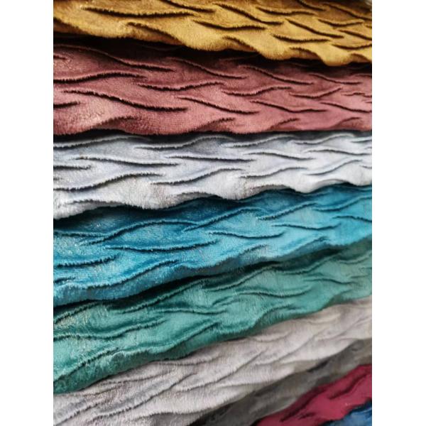 Flame Retardant Polyester Velvet Fabric Luxurious With Mulit Color