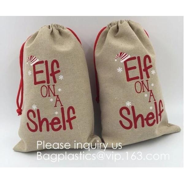 Assorted Colors Burlap Gift Bags with Double Jute Drawstrings Candy Sack Pouch Halloween Treat Gift Bags with Different