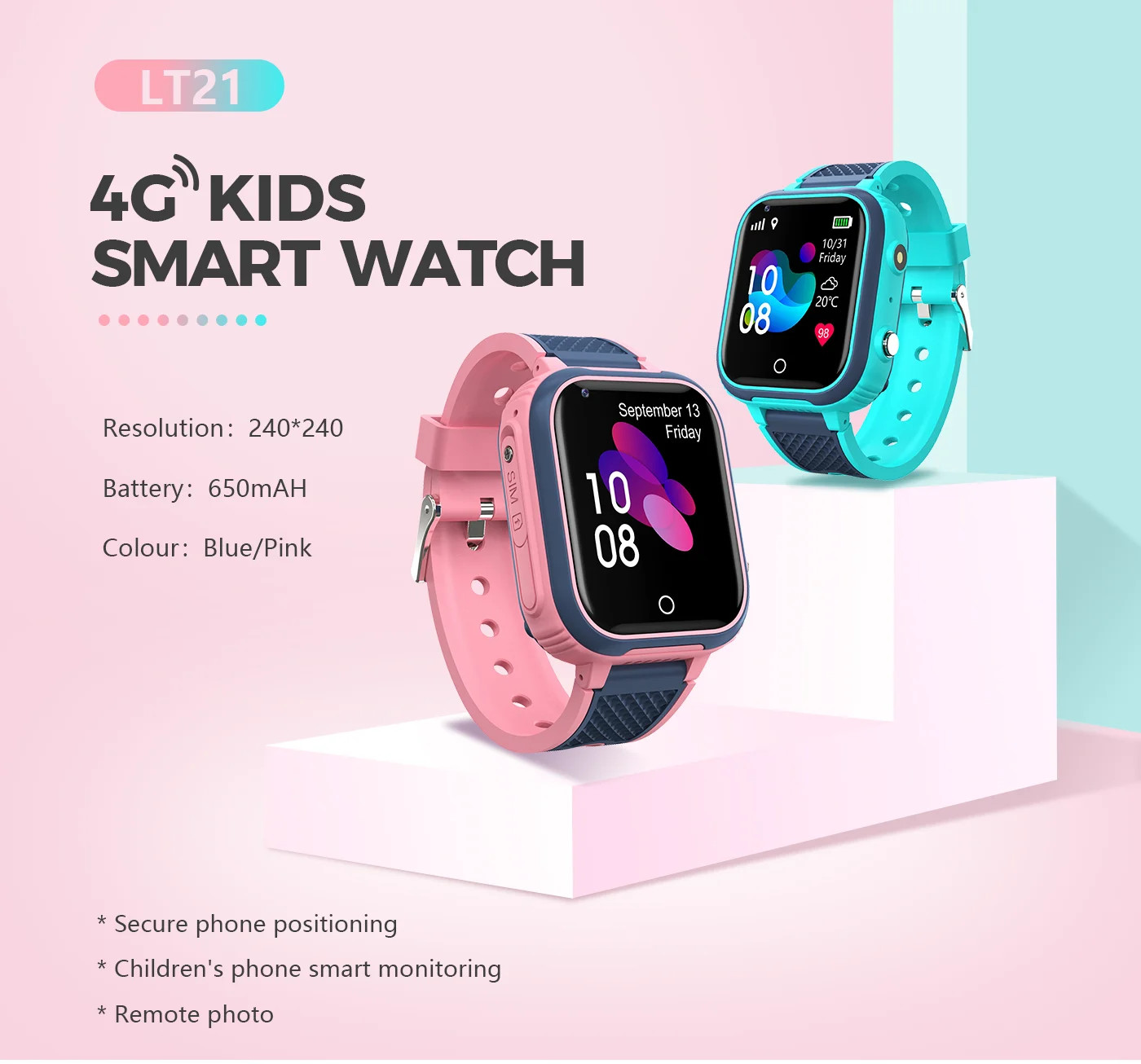SOS Call Back Monitor Childrens Tracker Watch LT21 4G Step Tracker