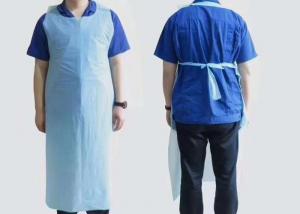 China Anti Splashing PE Disposable Surgical Apron Pinafore Sarong Elastic Cuffs on sale