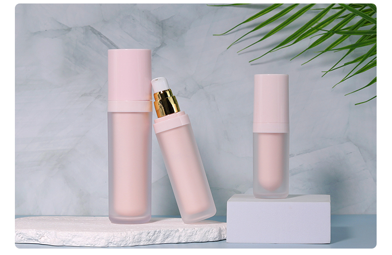 30g 50g Cream Double Walled Cosmetic Jar and Pink Lotion Spray Bottle Set Luxury Acrylic Packaging with Screen Printing