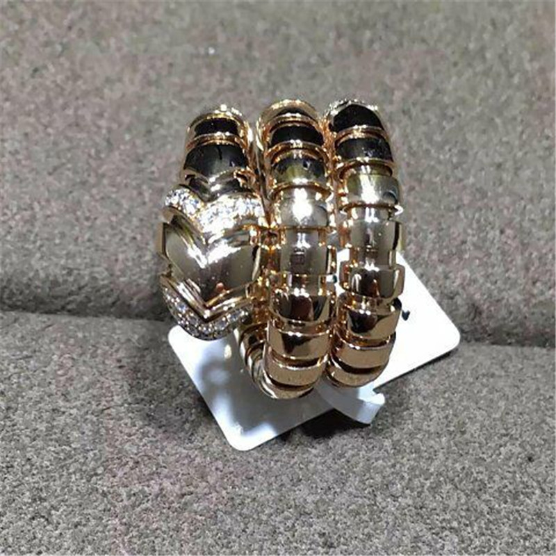 Luxury jewe factory serpenti series ring 18k white gold yellow gold rose gold diamond ring