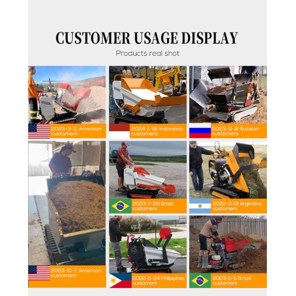 Factory Earth-Moving Machinery Mini Dumper Garden Hydraulic 800 Kg Crawler Dumper