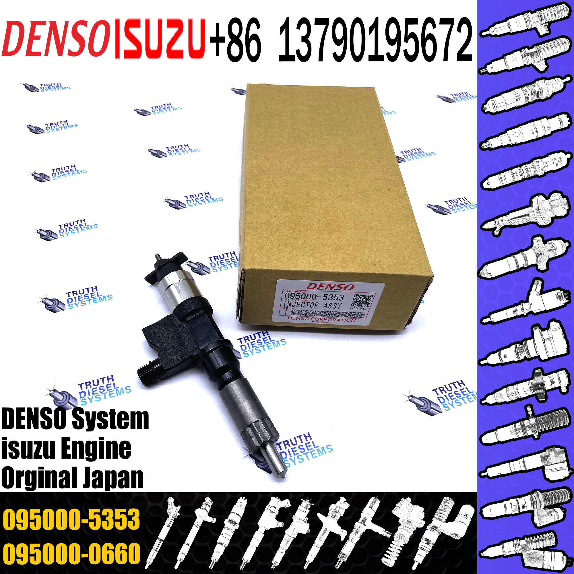 High Quality Diesel Engine Fuel Injector 095000-5353 Fuel Injector Assembly 8-97601156-1 For ISUZU 4HK1 6HK1
