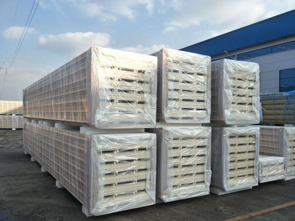 Steel structure components packed for shipping