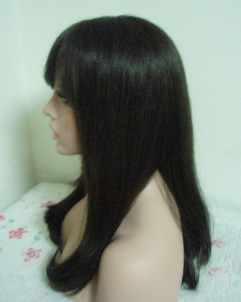 Stock Synthetic Lace Front Wigs Heat Resistant Fiber Mono Wigs