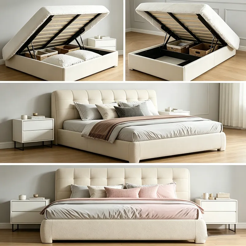 Modern Luxury Upholstered King Bed with Large Storage