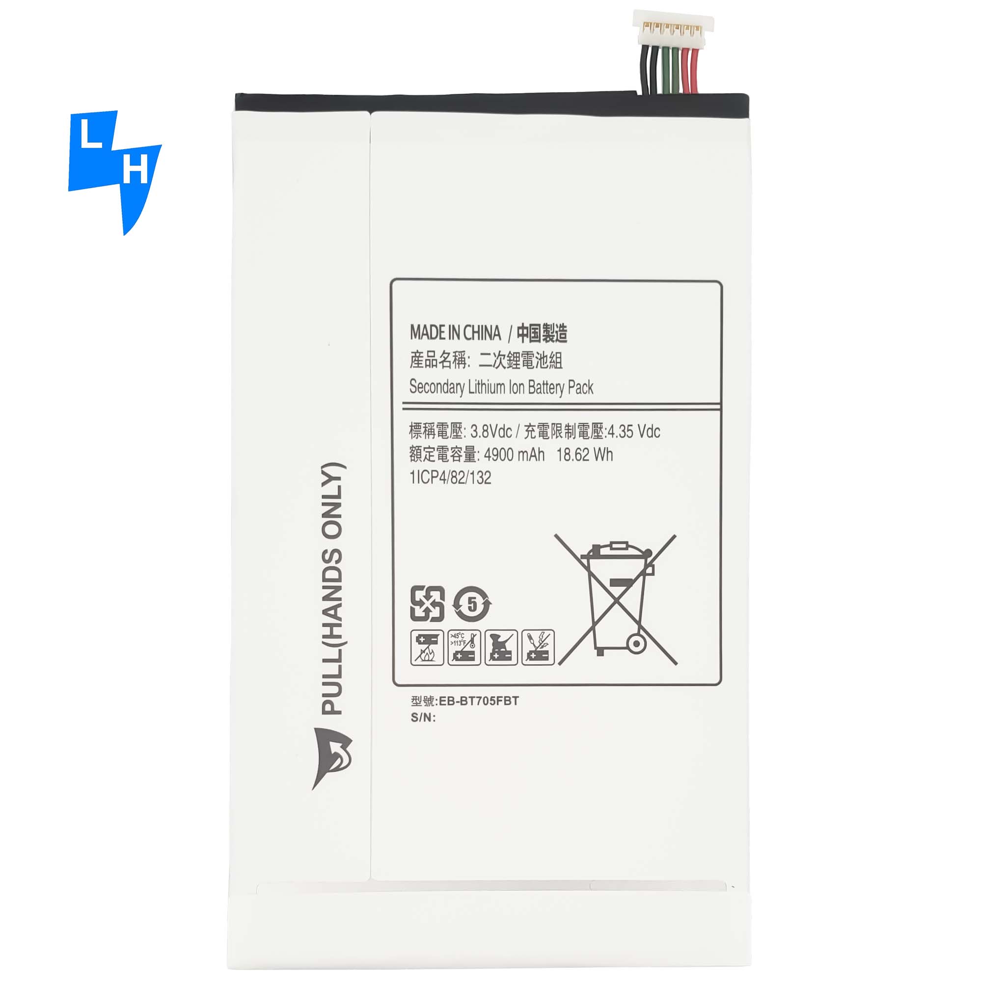 EB-BT705FBE Battery Replacement for Samsung GALAXY Tab S 8.4 T705 T705C 4900mAh Black